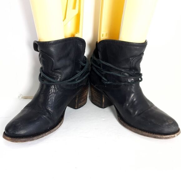 FREEBIRD by Steven Women's CASEY Black Leather Suede Ankle Boots Booties Size 8 - Picture 5 of 15